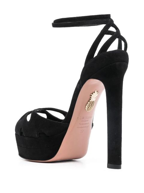 Aquazzura 140mm suede platform sandals - Black