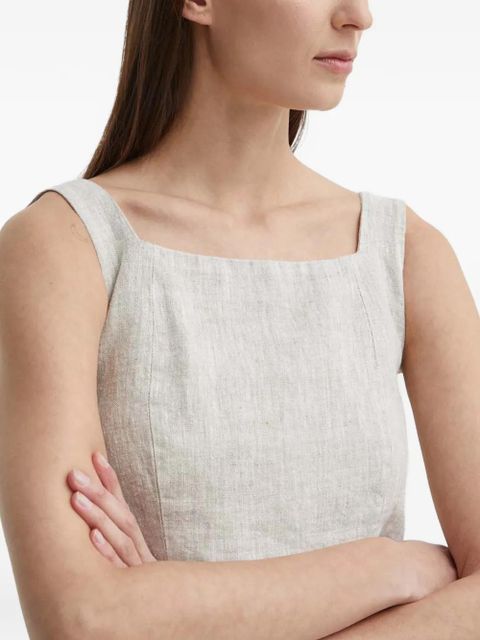 ALOHAS button-fastening square-neck top - Neutrals