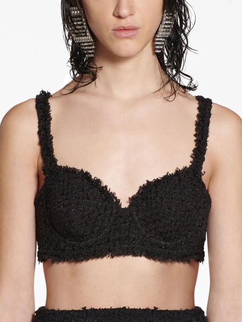 Balenciaga bustier tweed cropped top - Black
