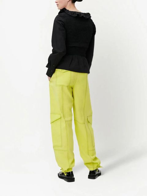 GANNI cotton poplin smock blouse - Black