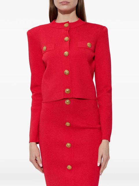 Balmain button boxy cardigan - Red