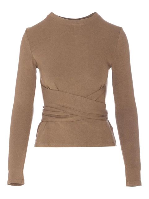 Eleh bow-back T-shirt - Brown - zdjęcie produktu nr 1