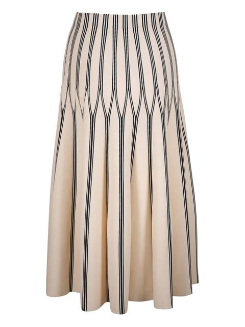ZIMMERMANN striped-pattern midi skirt - Neutrals