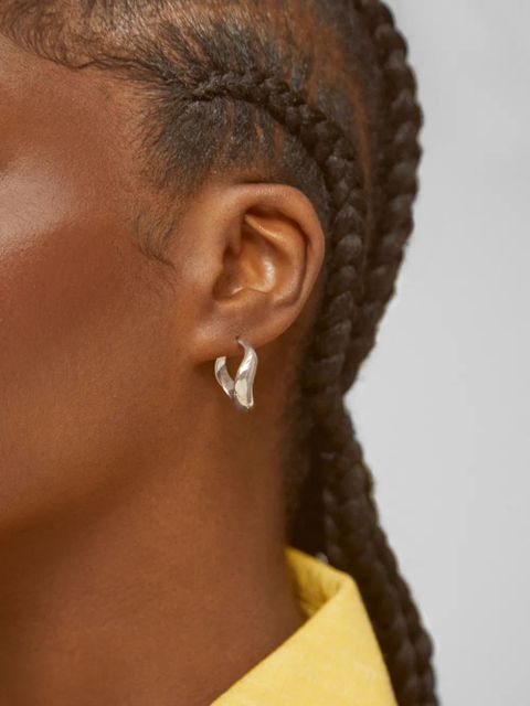 Monica Vinader medium Swirl hoop earrings - Silver - zdjęcie produktu nr 2