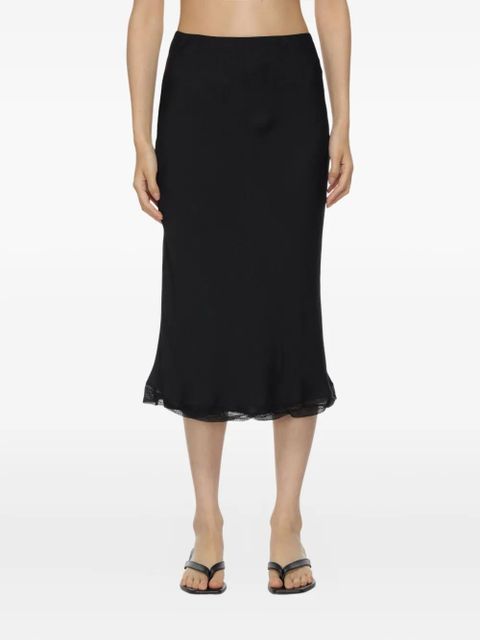 TOTEME satin midi slip skirt - Black