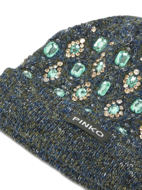 PINKO jewel-embellished beanie - Grey