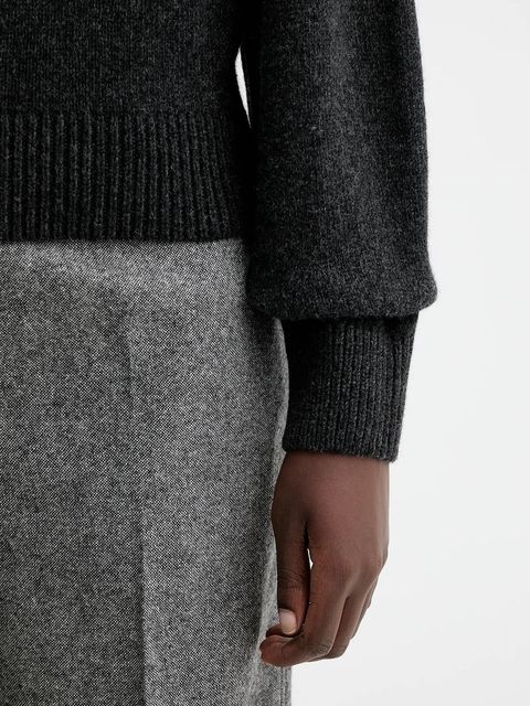 Sessun sweter wełniany damski kolor szary z półgolfem 25109005