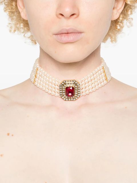 Alessandra Rich crystal-embellished necklace - Gold - zdjęcie produktu nr 2