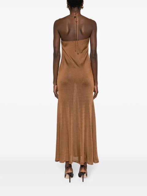 TOM FORD halterneck flared maxi dress - Brown