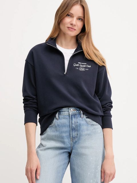 Gant bluza bawełniana damska kolor granatowy z aplikacją 4204215 - zdjęcie produktu nr 1