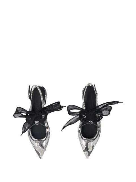 PINKO snakeskin-effect flat pumps - Grey