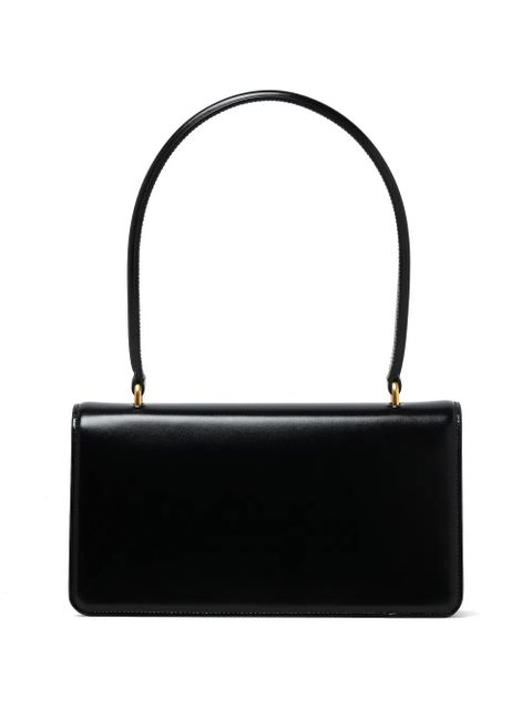 Valentino Garavani logo-plaque leather shoulder bag - Black