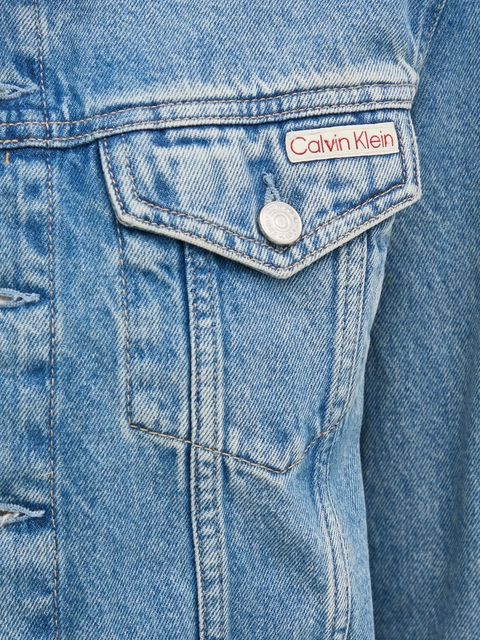 Calvin Klein Jeans kurtka jeansowa damska kolor niebieski przejściowa J20J224542