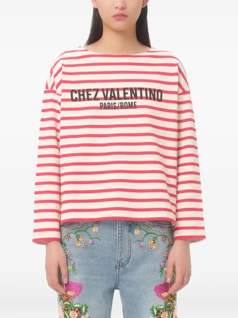 Valentino Garavani striped jersey T-shirt - Red - zdjęcie produktu nr 1