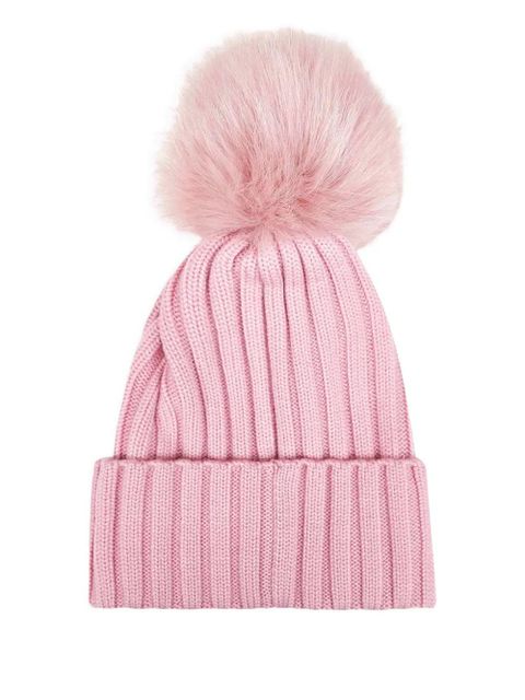 Moncler ribbed pom-pom beanie - Pink