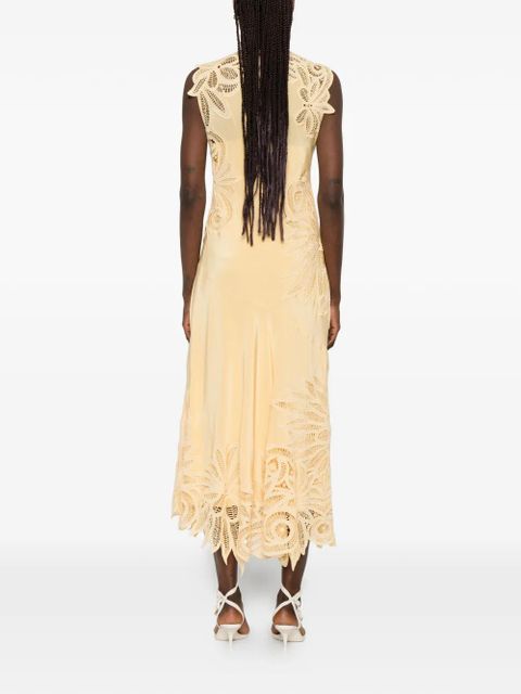Ulla Johnson Idra lace-detail midi dress - Yellow