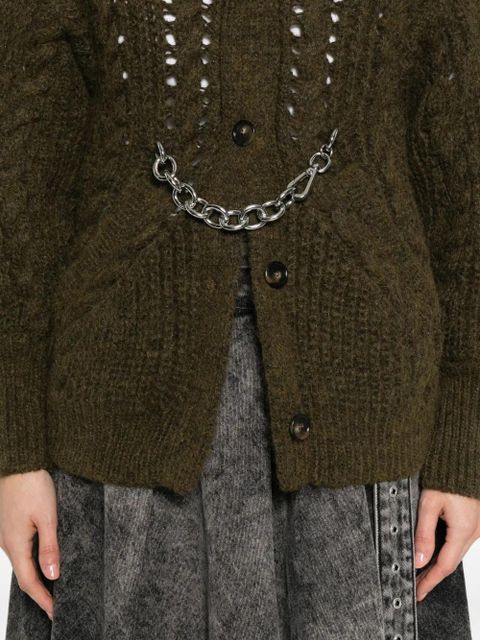 Simone Rocha chain-detail cardigan - Green