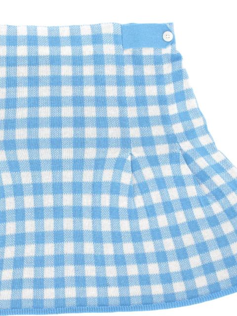 Guest In Residence gingham button mini skirt - Blue
