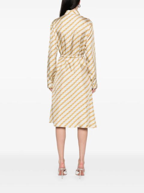 Versace Oblique Chain-print shirt dress - Neutrals