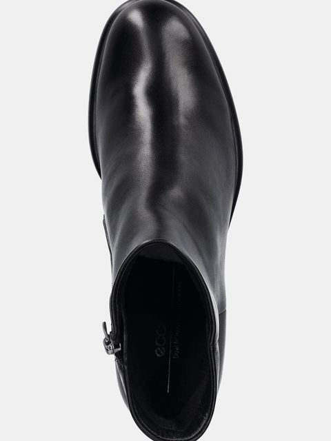 Ecco botki skórzane Sculpted 35 Clean Boot damskie kolor czarny na słupku 222413-01001