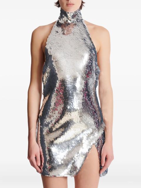 Balmain sequin-embellished mini dress - Silver