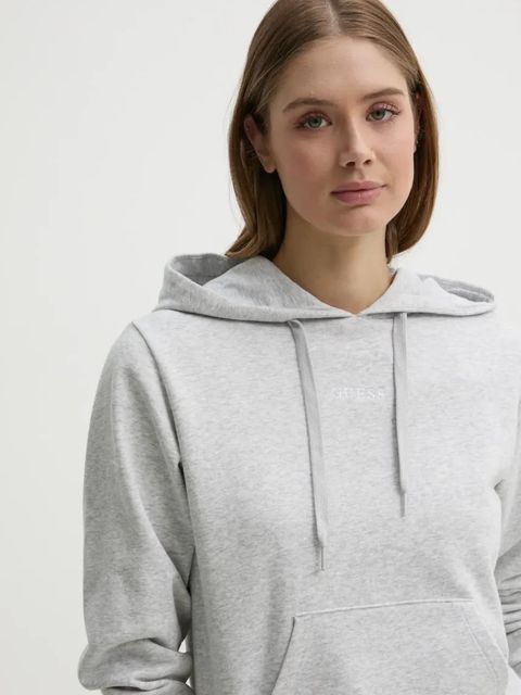 Guess bluza SOFIA damska kolor szary z kapturem gładka O5RQ02 KCO31