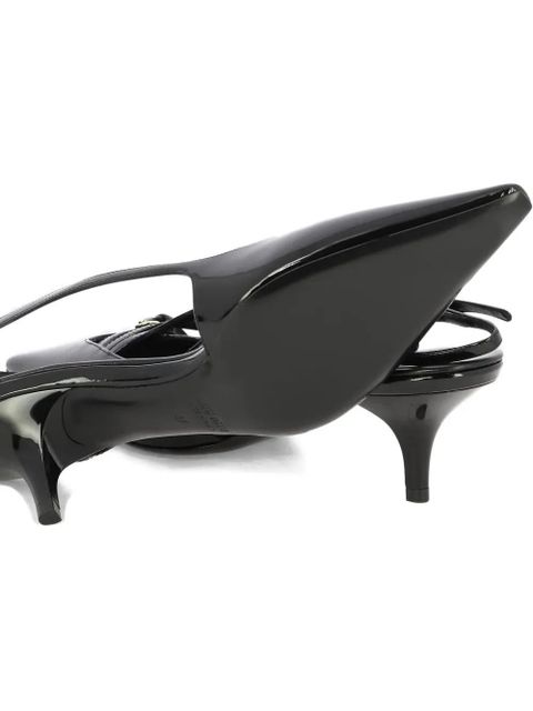 Miu Miu 45mm patent-leather slingback pumps - Black