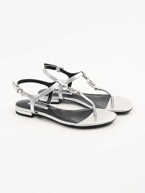 Karl Lagerfeld sandały skórzane ALISSO damskie kolor srebrny KL82515 - zdjęcie produktu nr 2