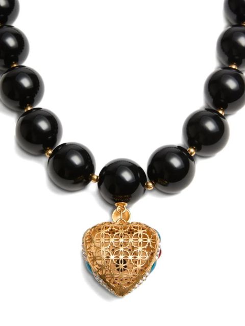 Valentino Garavani Coeur Royal necklace - Black - zdjęcie produktu nr 2