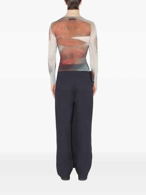 Jean Paul Gaultier Blurry Roses top - Red