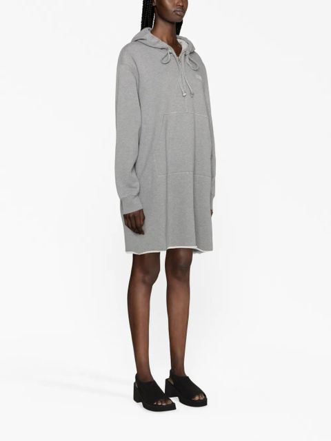 MM6 Maison Margiela logo-print cotton hoodie dress - Grey