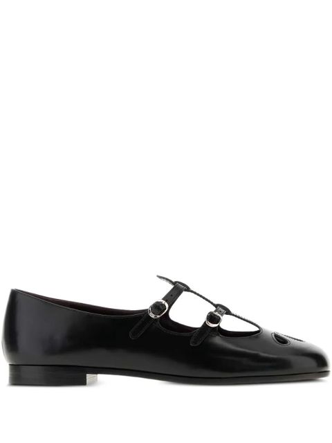 Tory Burch leather buckle flat pumps - Black - zdjęcie produktu nr 1