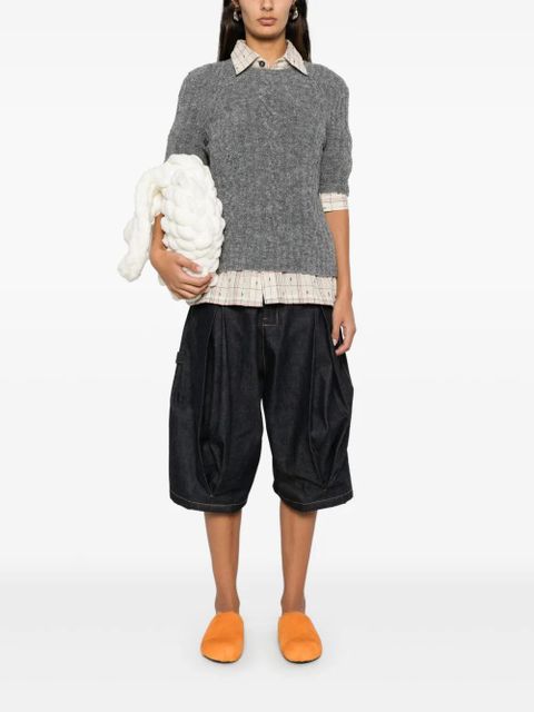 JW Anderson cable-knit short sleeve T-shirt - Grey