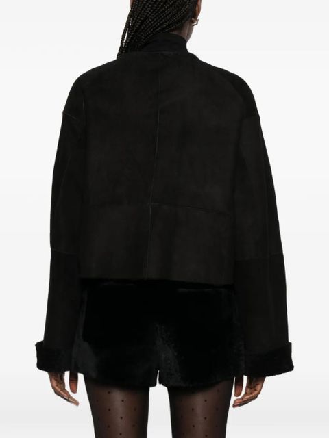 Nour Hammour Willow buttoned leather jacket - Black