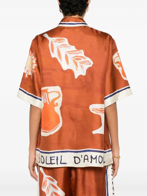 ALEMAIS Soleil D´Amour graphic-print shirt - Brown