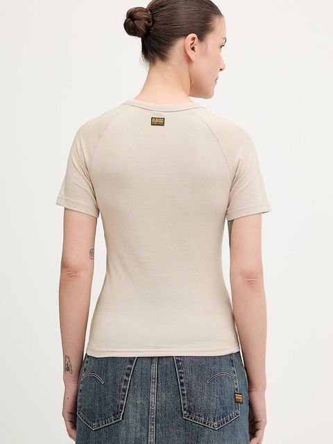 G-Star t-shirt bawełniany damski kolor beżowy D27741.D961