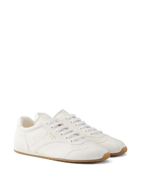 Prada leather lace-up sneakers - White