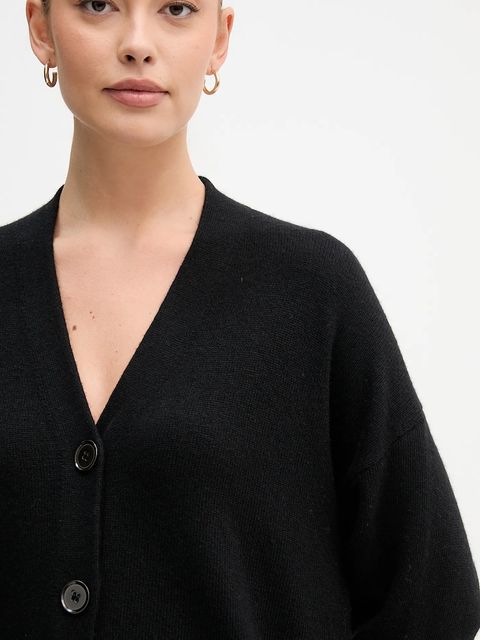 United Colors of Benetton kardigan z dodatkiem wełny damski kolor czarny 126WD604Z