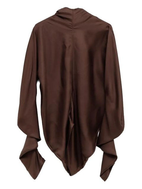 The Row Miles ruffled bodysuit - Brown