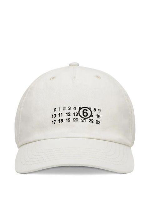 MM6 Maison Margiela Spiga Capsule Numbers baseball hat - White - zdjęcie produktu nr 1