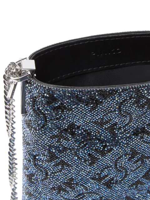 PINKO crystal-embellished chain phone bag - Blue