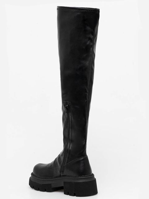 Buffalo kozaki Mave Overknee damskie kolor czarny na platformie 1270154-BLK