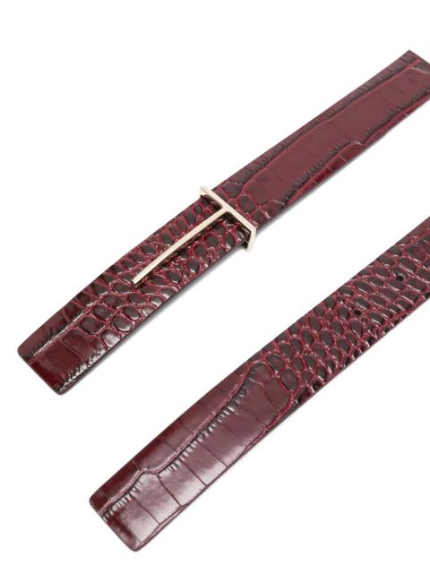 TOM FORD embossed-leather belt - Red