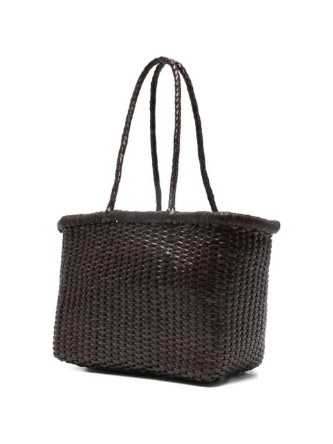 DRAGON DIFFUSION small braided-handle tote bag - Brown