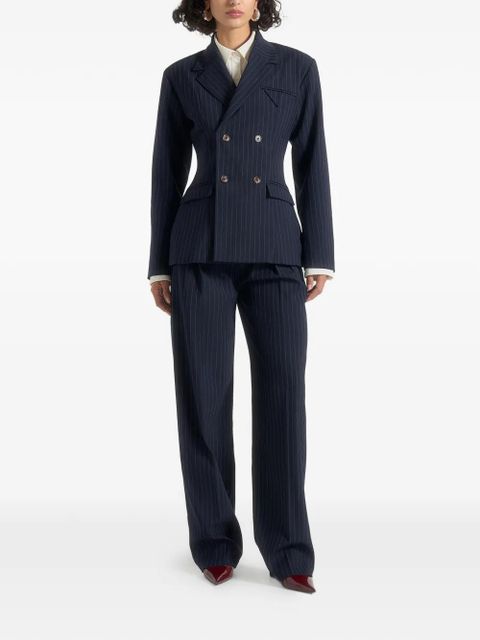 Manière De Voir Maia pinstripe double-breasted blazer - Blue - zdjęcie produktu nr 2