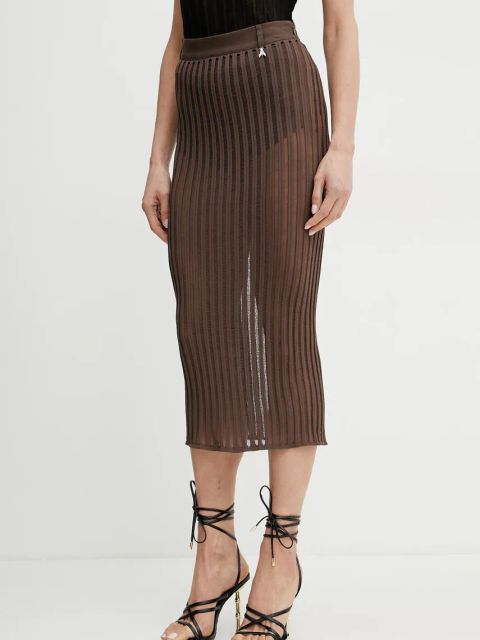 Patrizia Pepe spódnica kolor brązowy midi prosta 2G1029 K254