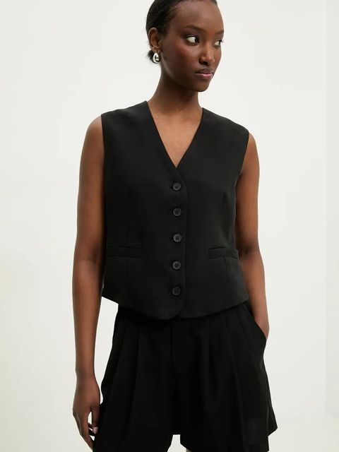 Answear.LAB kamizelka kolor czarny jednorzędowa - zdjęcie produktu nr 1