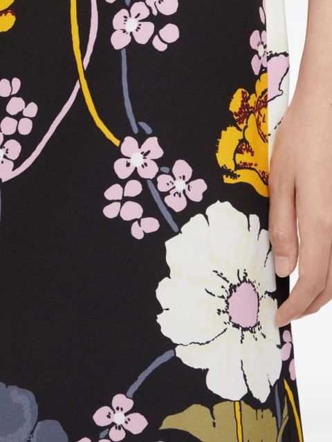 Marni floral-print midi skirt - Black