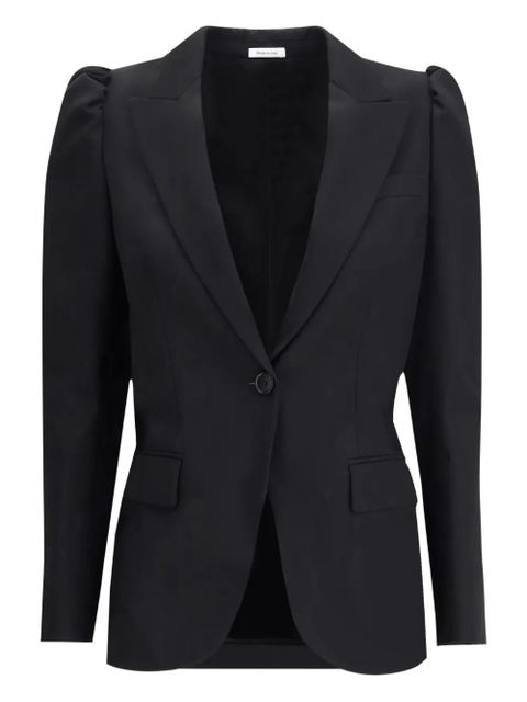 Alexander McQueen puff-shoulder single-breasted blazer - Black - zdjęcie produktu nr 1