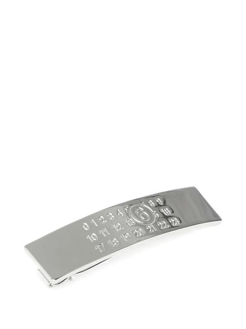 MM6 Maison Margiela logo-engraved hair clip - Silver
